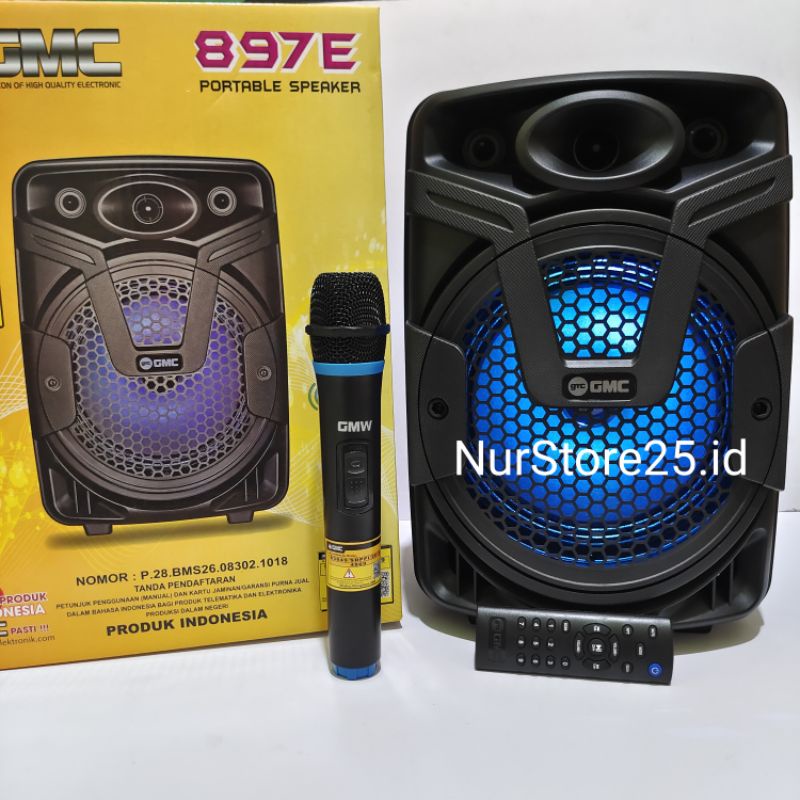 Speaker Bluetooth Portabel GMC 897E Bonus Mic Wireless /Salon Aktif Bluetooth
