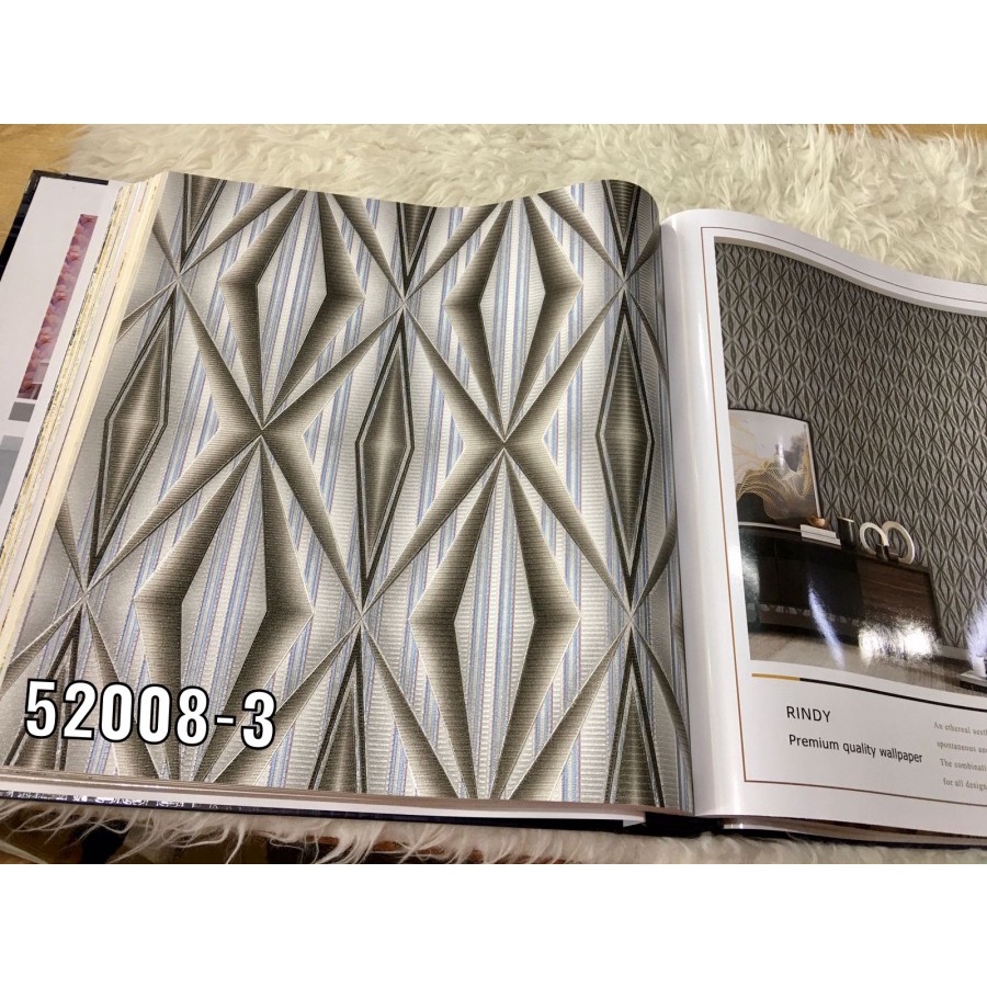 WWALLPAPER DINDING MOTIF KOTAK 3D MODERN ABSTRAK