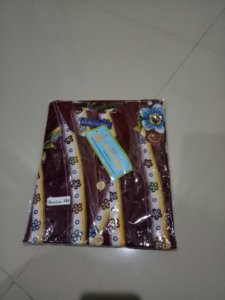 Daster Cantik Kencana Ungu Amelia (label Biru Asli Ori) : Homedress Batik Solo Adem Busui