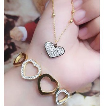 Titanium set perhiasan love gold LL17052206