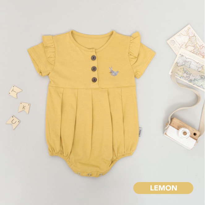 MOOI NARA ROMPER ROMPER BAYI JUMPSUIT FASHION ANAK BAYI PEREMPUAN 0-24 BULAN-NARA Rmpr Lemon