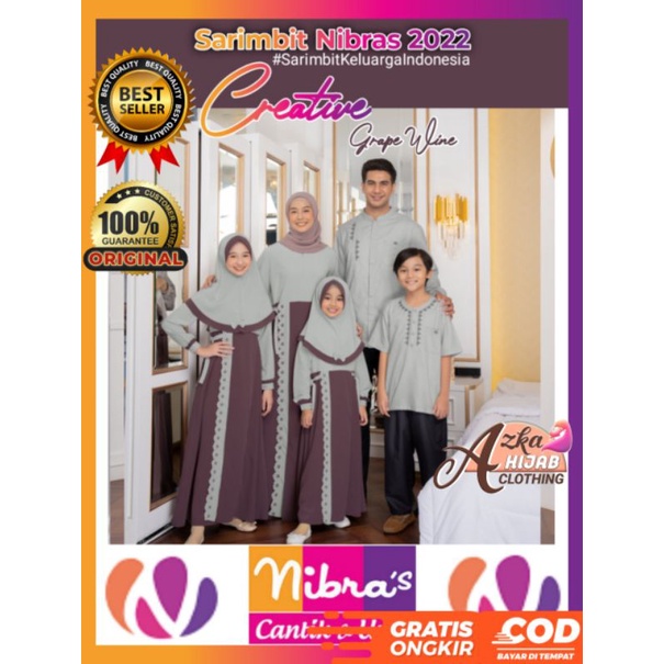 SARIMBIT NIBRAS 2022 BAJU COUPLE KELUARGA MUSLIM TERBARU  / SERAGAM LEBARAN KELUARGA MUSLIM / BAJU C