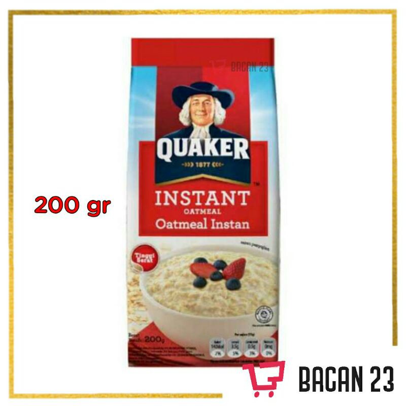 Quaker Instant Oatmeal (200gr) / Serea Instan Oatm Meal / Bacan 23 - Bacan23