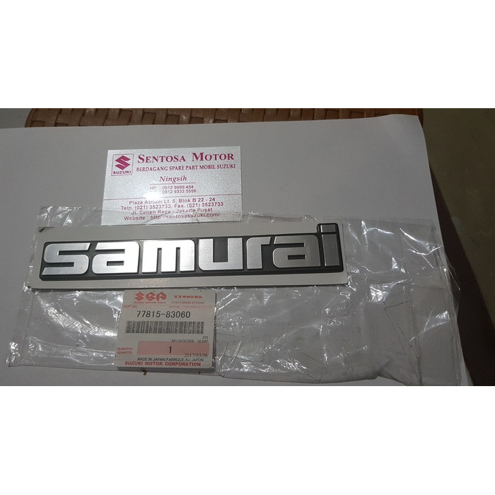 Emblem tulisan samurai suzuki jimny katana asli sgp