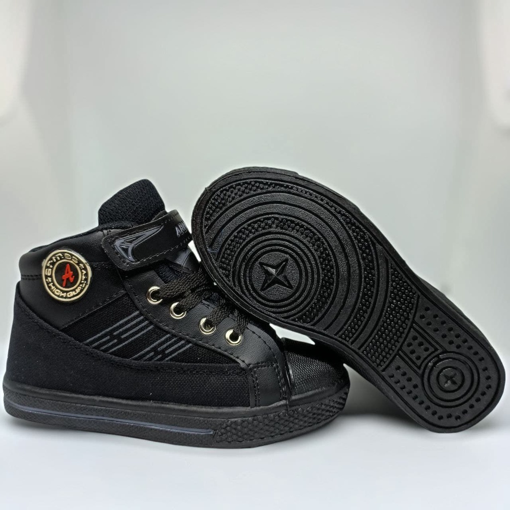 SEPATU SEKOLAH/SEPATU TALI/SEPATU SEMI VELCRO/SEPATU ANAK TK DAN SD/SEPATU TERBARU/SEPATU MURAH/SEPATU FORMAL/ARMAS ANDY HITAM