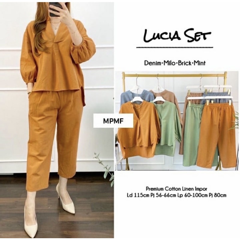 Lucia set ( top + celana )