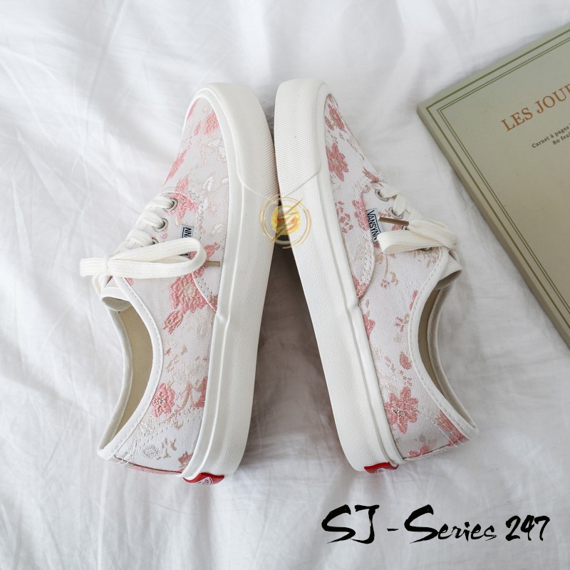 [Mon.A] Sepatu Sneakers Wanita Floral Rose Kualitas Import Premium - 247