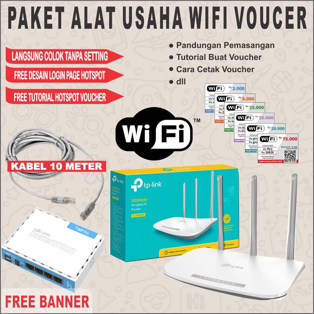 Paket Usaha Wifi Sistem Voucher Untuk Cafe, Rumahan, Kost, dll