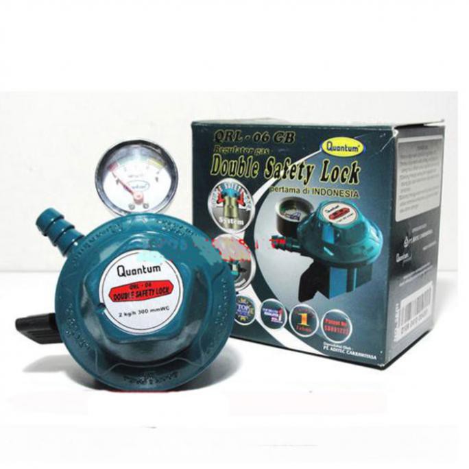REGULATOR GAS DOUBLE SAFETY LOCK QUANTUM QRL-06GB SNI PERALATAN DAPUR