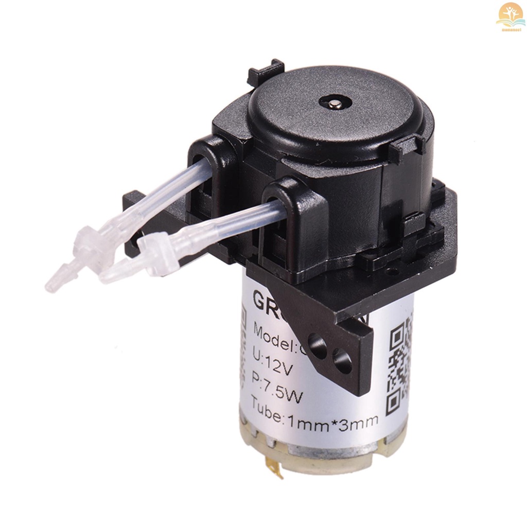 GROTHEN DC 12V Dosing Pump Peristaltic Pump Mini Water Liquid Pump Peristaltic Tube Head Self-Priming Function for Aquarium Lab Chemical Analysis Dosing Additives, L Style