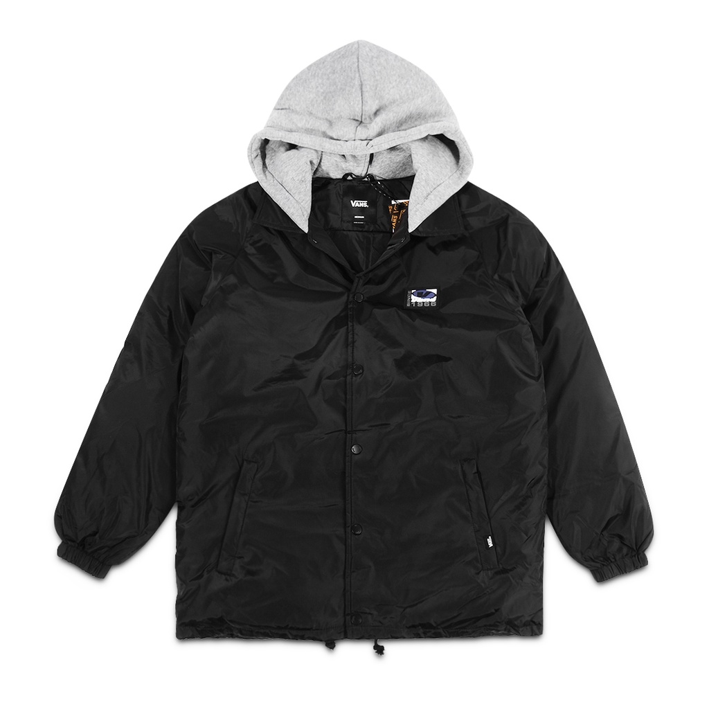 VANS Rubber Logo Hooded Puffer Jacket Black