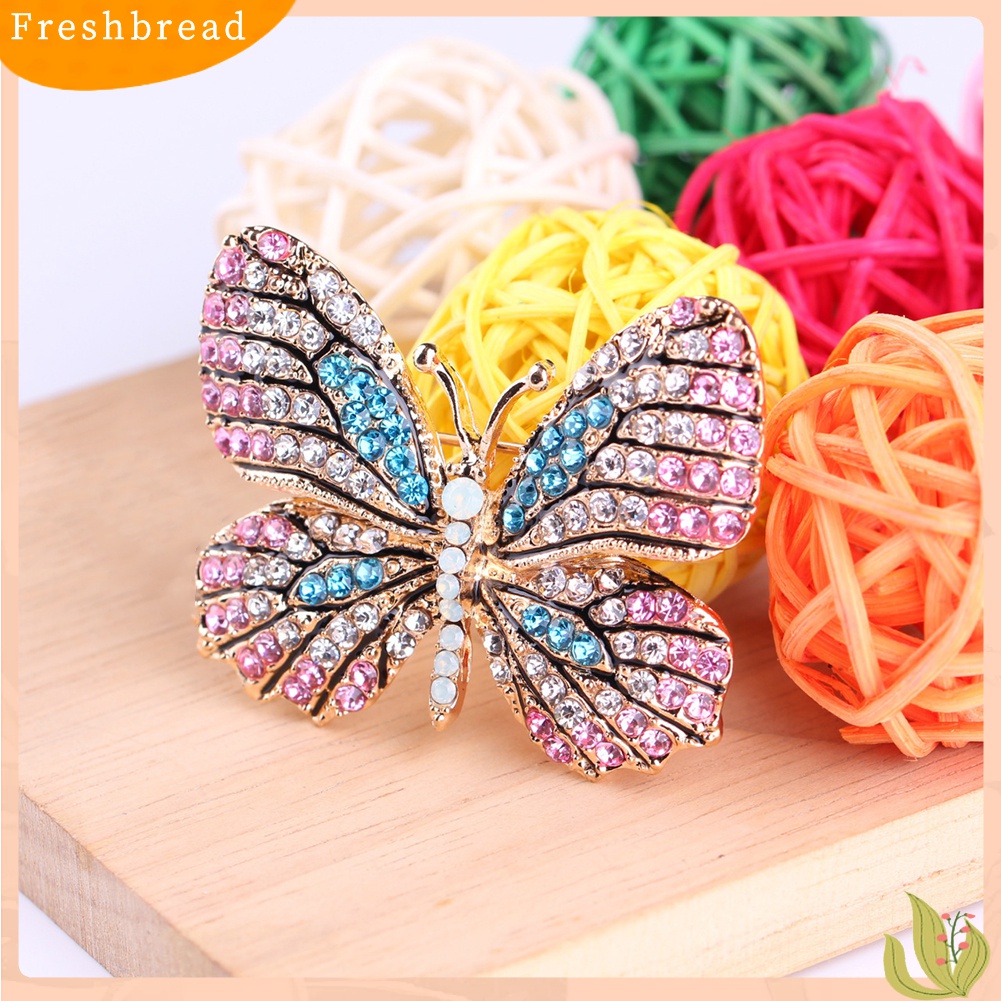 [ TERLARIS]Colorful Butterfly Rhinestone Brooch Pin Wedding Bridal Scarf Collar Jewelry