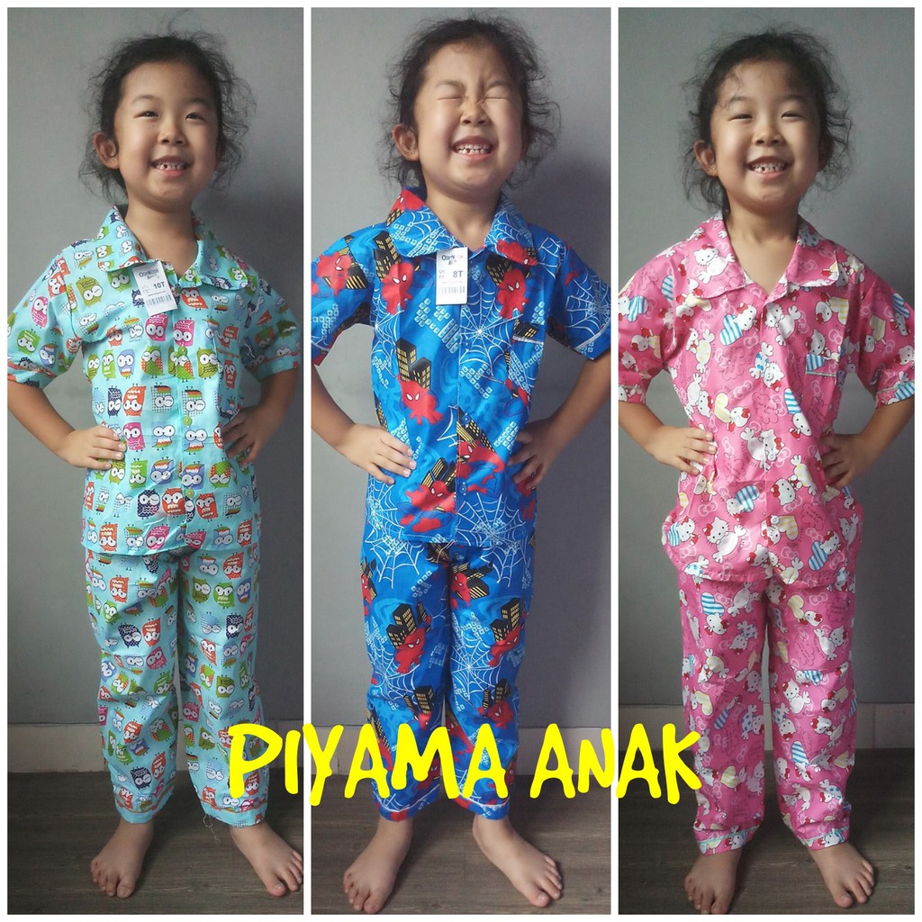 Piyama/Baju Tidur Anak Size L Usia 2-3 Tahun (Katun Catra)