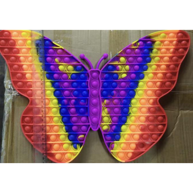 Hanya Disini] Pop It Fidget Toy Murah Rainbow Mainan Anak Super Jumbo - Kupu Kupu