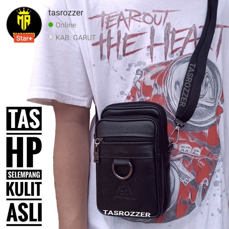 Tas hp selempang pria kulit asli terlaris tahan api