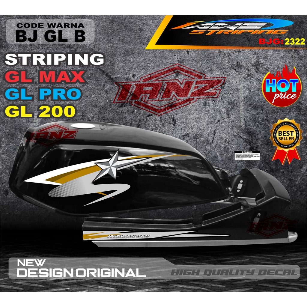 VARIASI STRIPING GL MAX GL PRO TERBARU / VARIASI STIKER GL TERMURAH / COSTUM STRIPING GL MAX / STIKER MOTOR