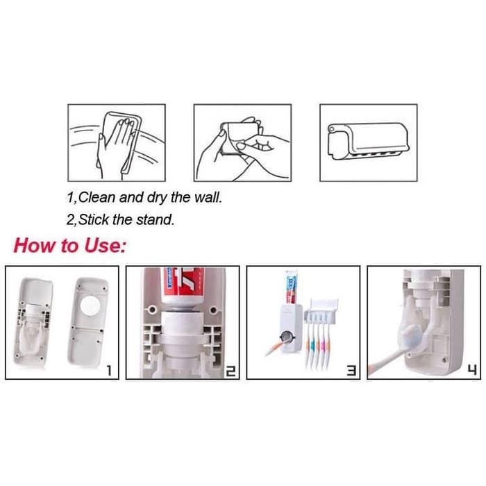 Dispenser Odol / Tempat Odol / Tempat Sikat Gigi 5 lubang / Toothpaste Dispenser