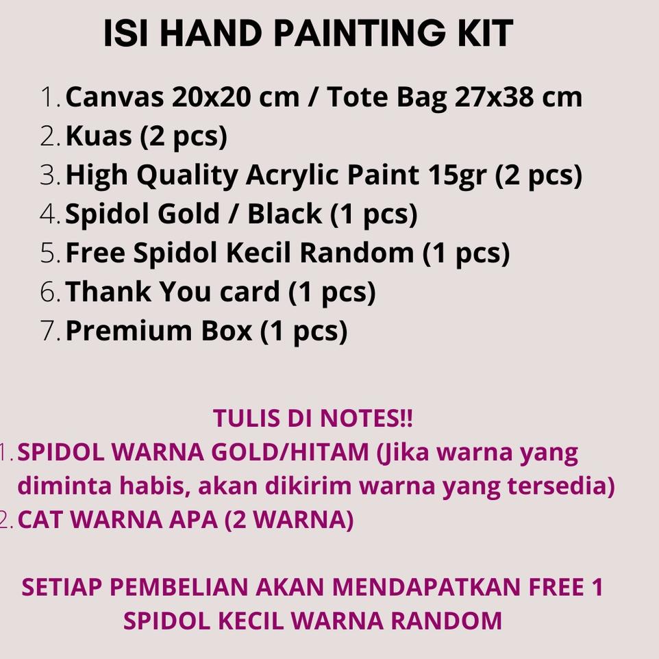 ド DIY HAND PAINTING KIT CANVAS / TOTE BAG / COUPLE / FAMILY / HAMPERS GIFT ツ