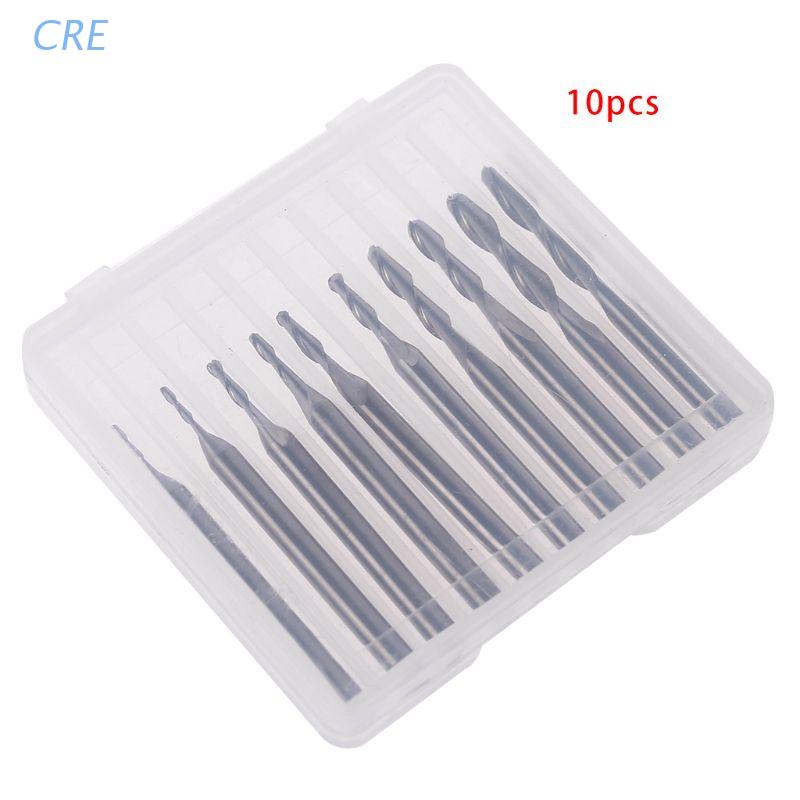 Cre 10pcs Mata Profil Carbide Cnc 1 / 1.5 / 2.0 / 2.5 / 3.175mm