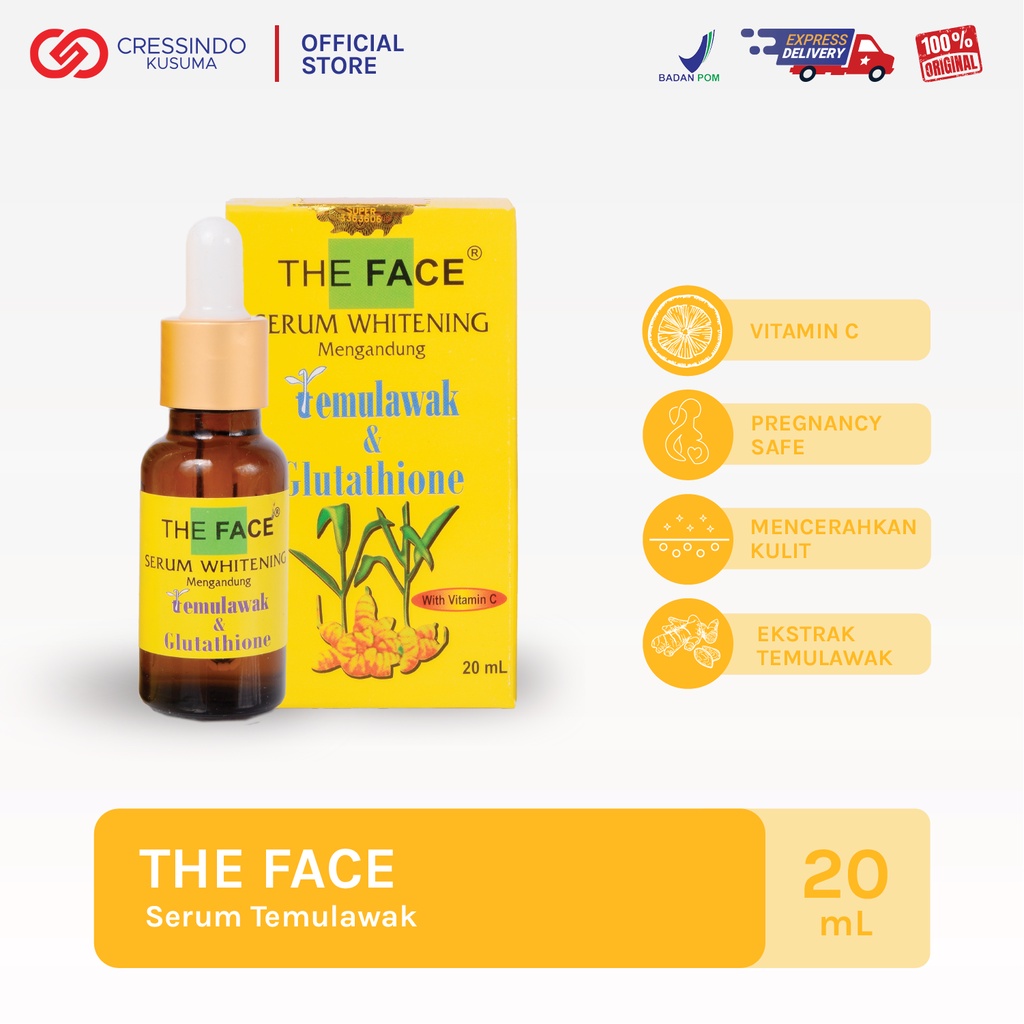 THE FACE Temulawak Whitening Serum with Glutathione 20ml