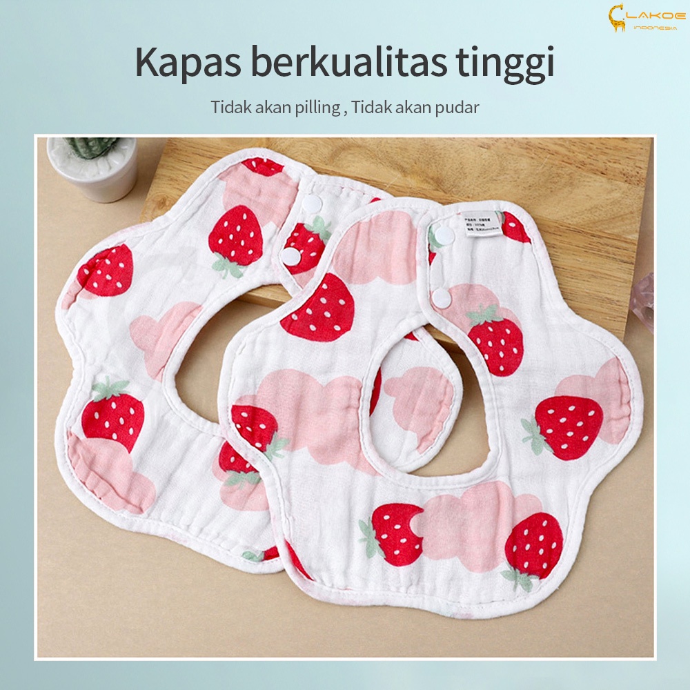 LAKOE Celemek Makan bayi slaber bayi Bahan Katun Gauze 6 Lapis baby bib