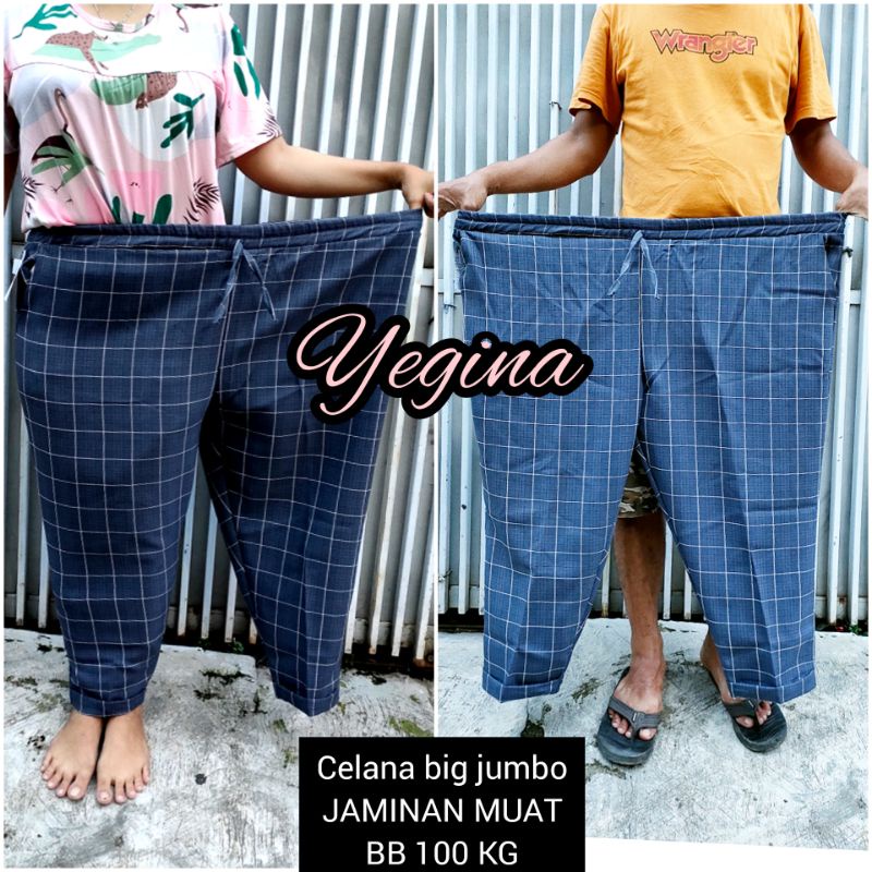 CELANA BAGGY KOTAK BIG JUMBO(BB 90-130KG) BAGGY KOTAK Tartan WANITA OVERSIZE TERBARU TERMURAH EXTRAJUMBO SUPERJUMBO JAMINAN KUALITAS BISA COD