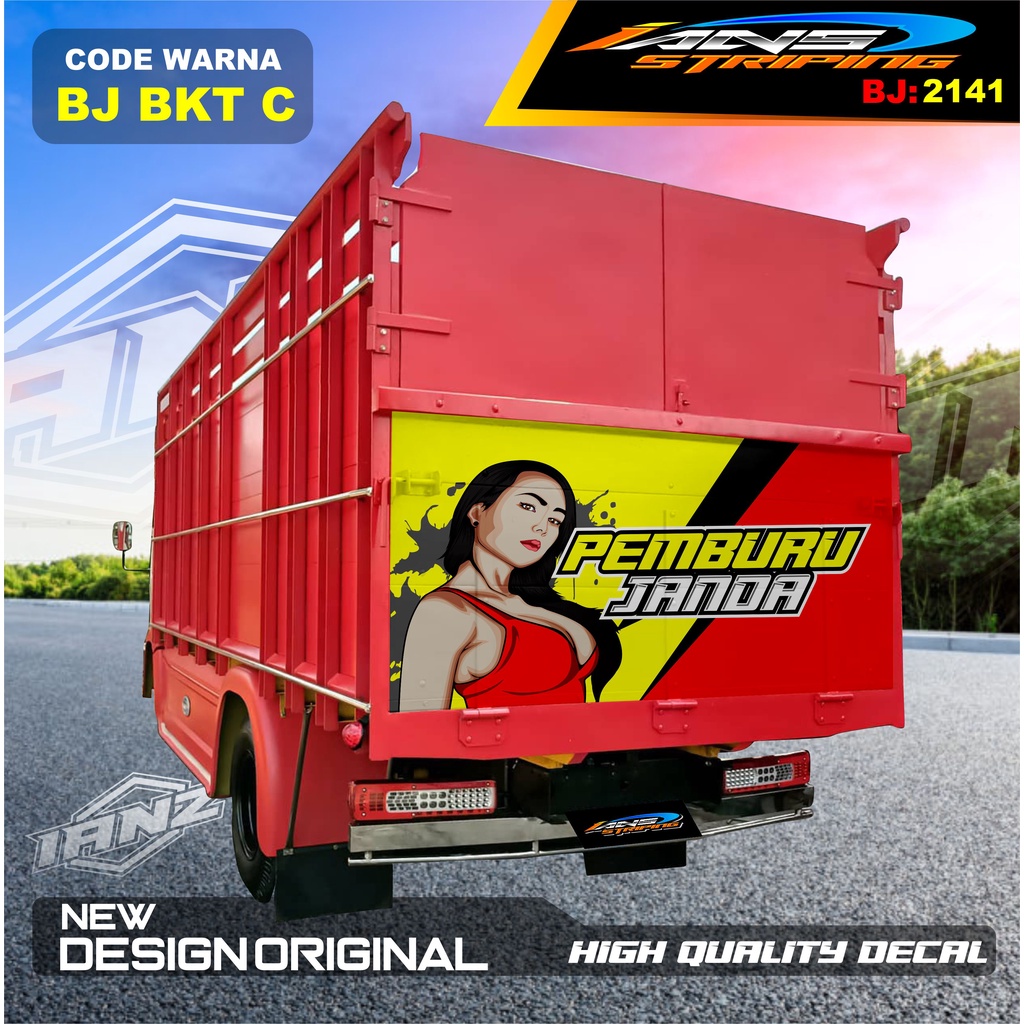 DECAL STIKER PINTU BELAKANG TRUK GIGA / STICKER VARIASI BAK BELAKANG DAMTRUK,TRONTON / STIKER MOBIL