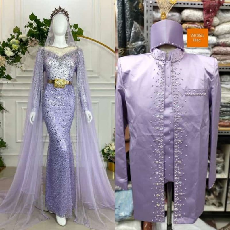 TERLARIS CAUPLE KEBAYA AKAD MODREN /AKAD JUBAH BEREKOR |BAJU PENGANTIN TERBARU|KEBAYA DRESS COUPLE|GAUN DRESS MUSLIMAH