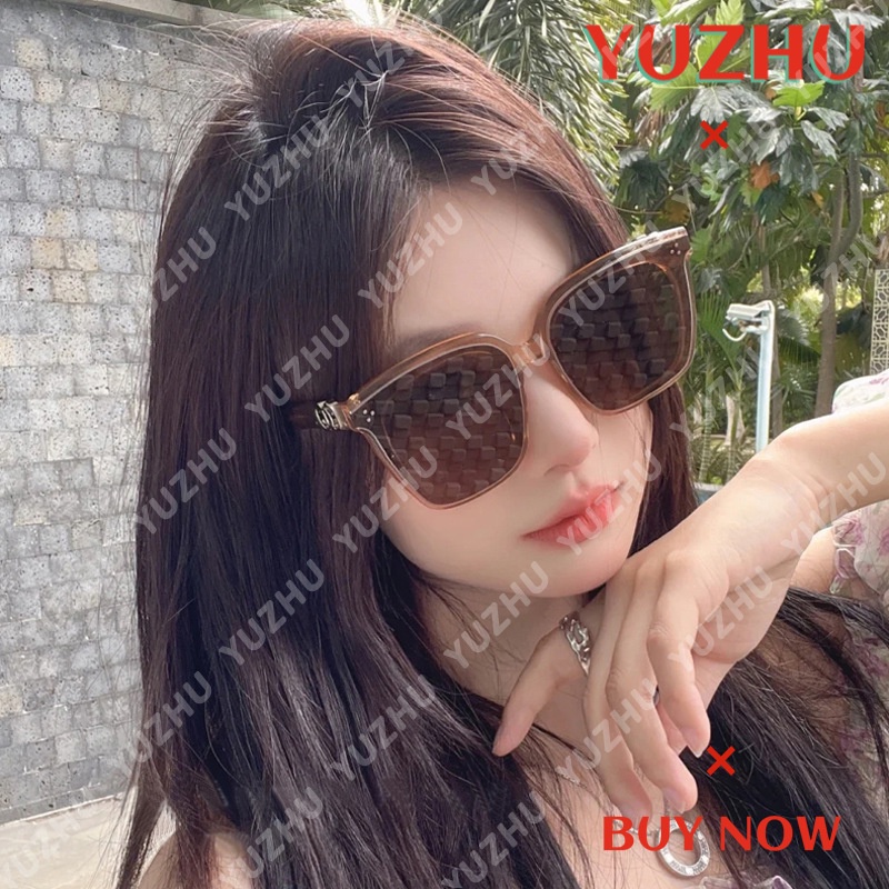 (YUZHU) Gm Kacamata Hitam Wanita Lensa Polarized Frame Kotak Oversized Gaya Korea