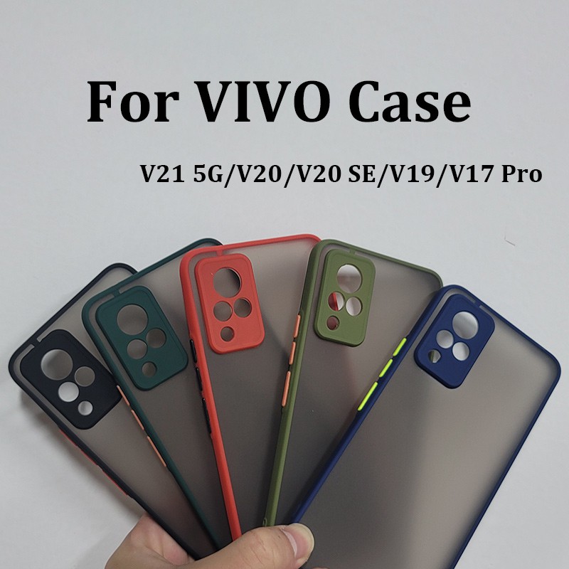 Hard Case Pelindung Lensa Kamera Warna Permen Untuk VIVO V21e V21 V20 SE V19 V17 V15 Pro