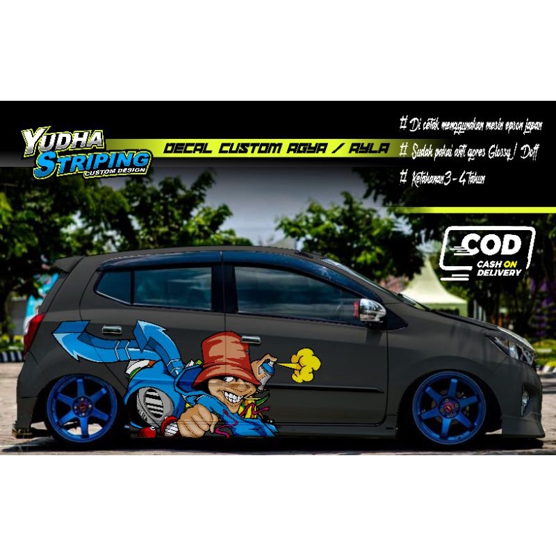 STICKER / DECAL MOBIL AGYA, SIGRA,BRIO,DLL / STIKER MOBIL CUSTOM ANIME
