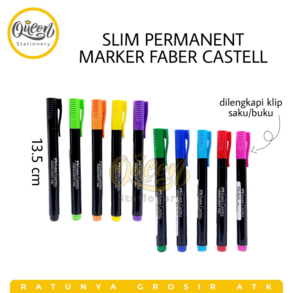 

1 PCS SLIM PERMANENT MARKER FABER CASTELL / SPIDOL PERMANEN / SPIDOL WARNA
