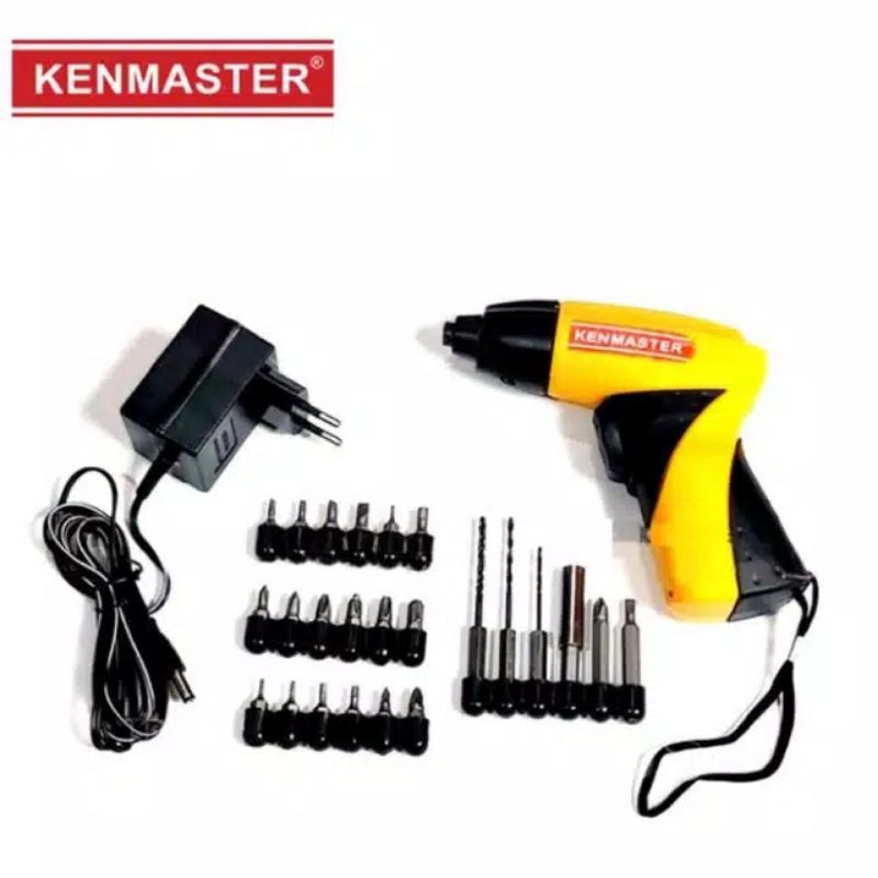 Kenmaster , KM 21 . Mesin Bor , Baterai Cordless Drill , Charger Screwdreiver