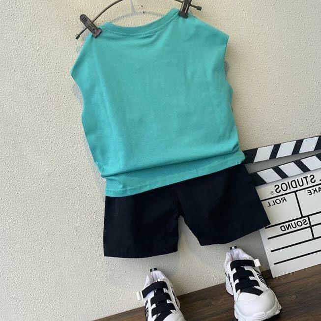 Promo !! Setelan anak cowok import / setelan basic mt green ukuran 2-4tahun