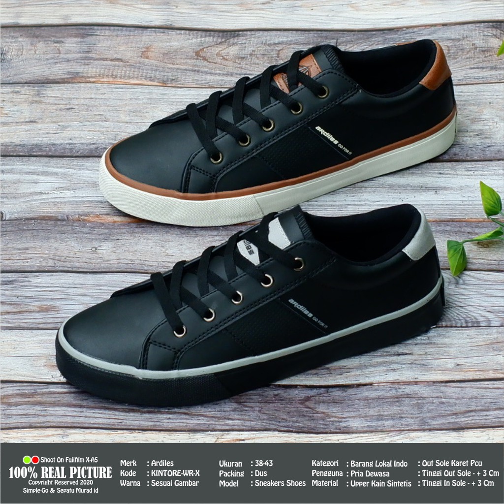 Sepatu pria original casual tali sneakers cowok laki-laki dewasa bertali model running olahraga sport sekolah kwalitas import branded Ardiles Glendale Kintore terbaru promo keren cod murah38-43