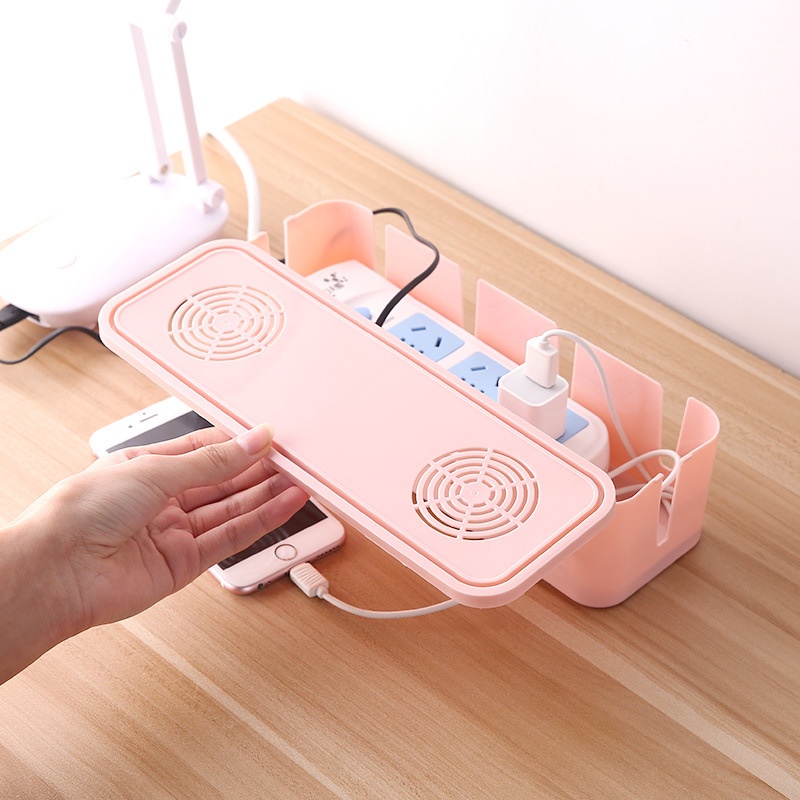 Hot Sale/[Unggulan] Kotak Penyimpanan Kabel/Organizer Soket Charger Anti Debu/Power Strip Wire Case/Tempat Penyimpanan Garis Jaringan/Manajemen Kawat Charger