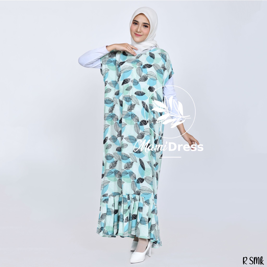 LEAF SERIES - Daster Premium Ruffle Panjang Semata Kaki Busui Friendly LD 120 PJ 130 / Daster Kekinian Mamidress