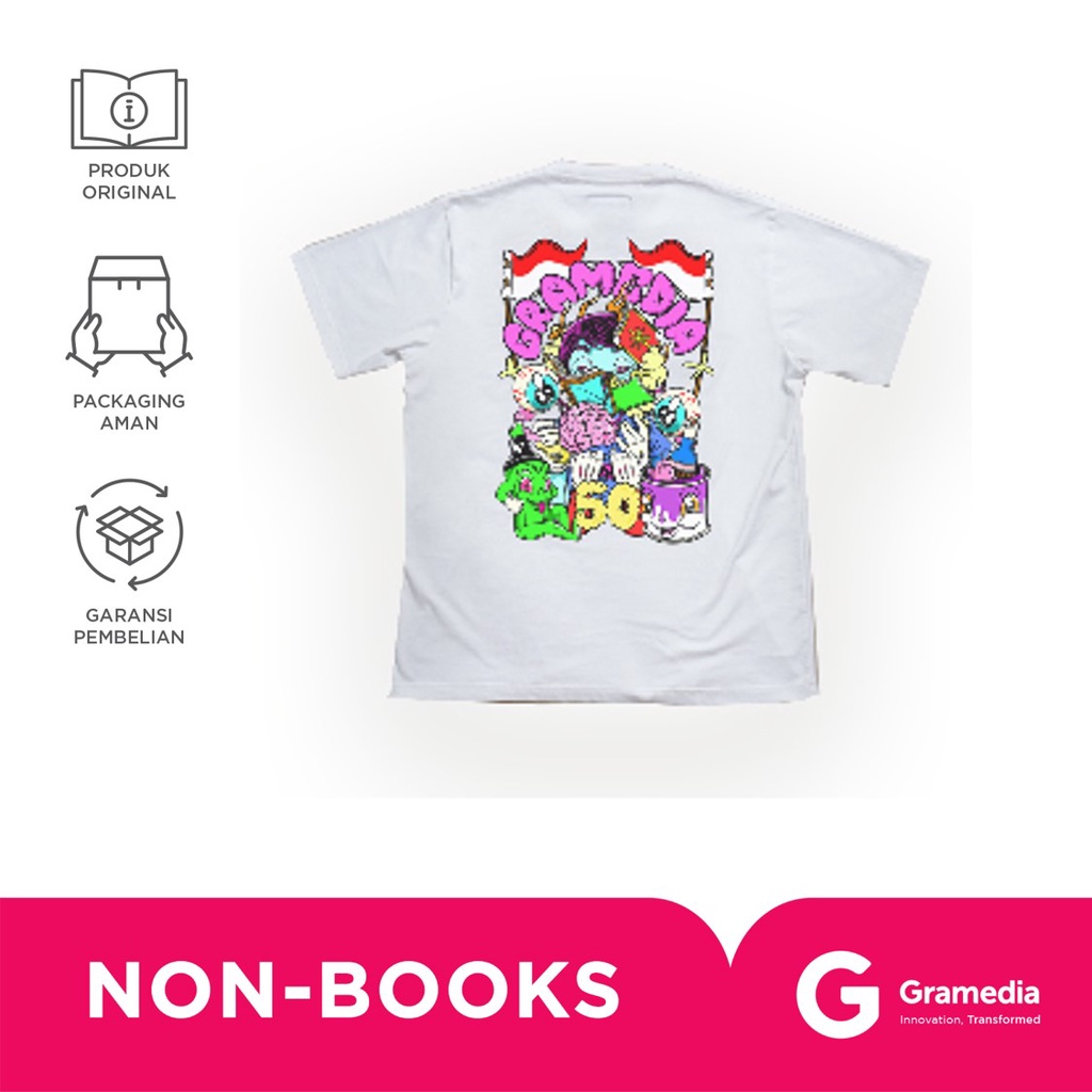 Gramedia X Muklay T-Shirt II White L + Lanyard