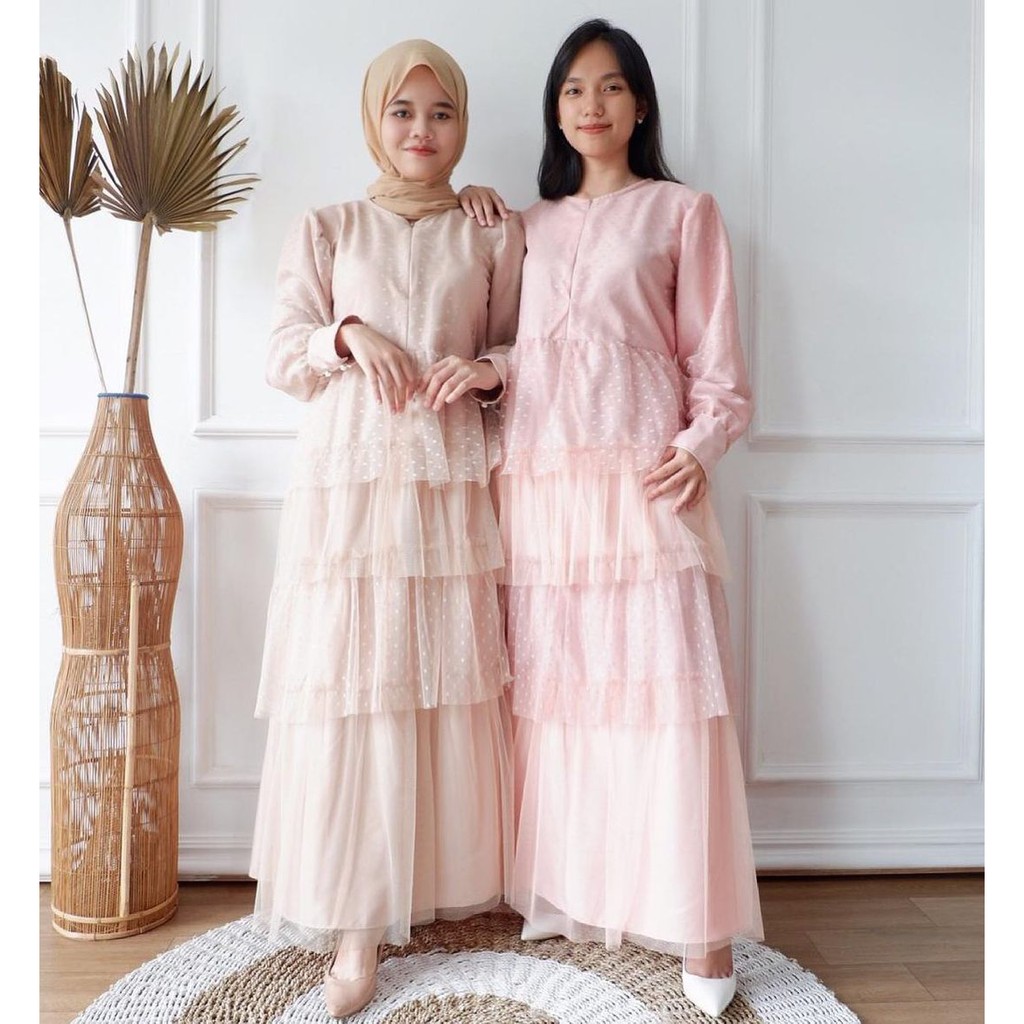 JULIA TULLE DRESS / DRESS PESTA / DRESS KONDANGAN / BAJU SERAGAMAN / BUSUI FRIENDLY