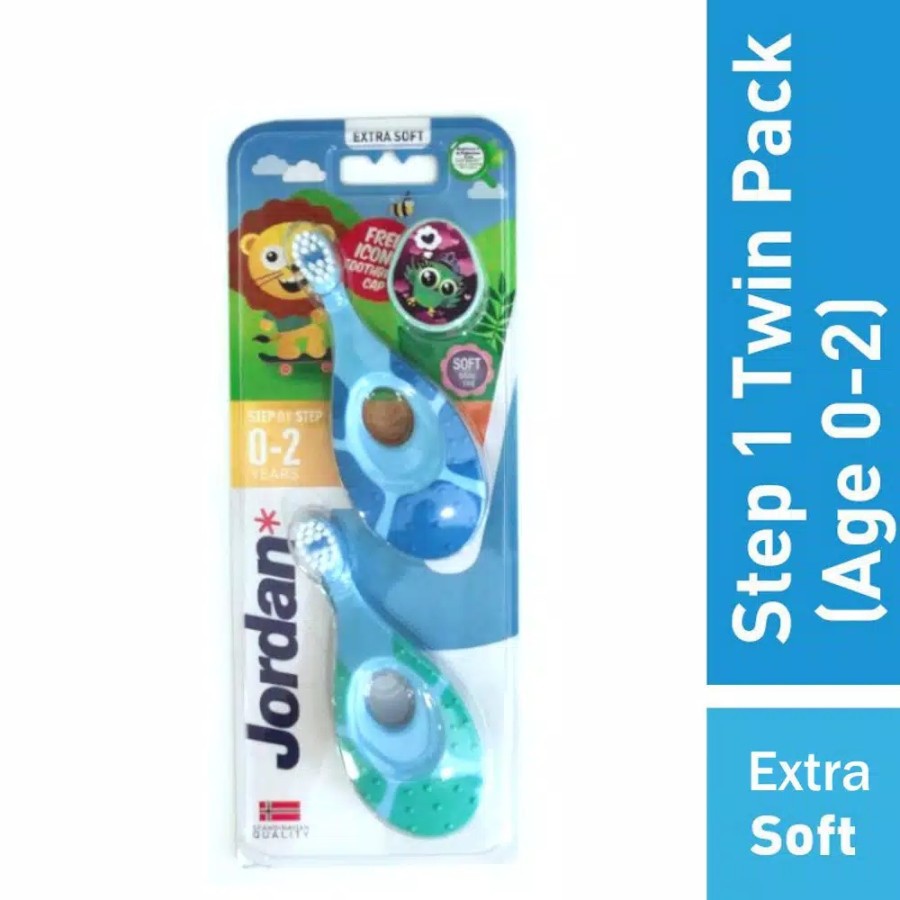 Jordan Kids Toothbrush Step 1 (0-2 Years) Supersoft Twin Pack