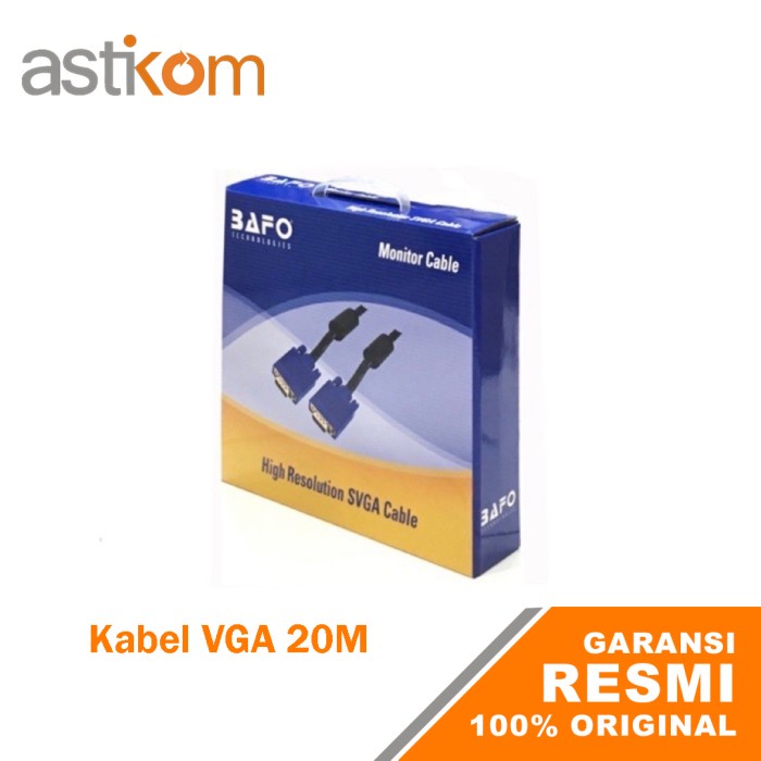 BAFO Kabel VGA 20M 20 Meter Gold Plated VGA Cable Bafo