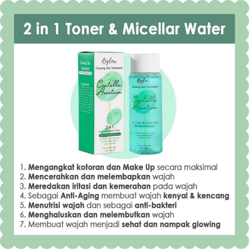 Reglow Series Original skincare Glowing skin treatment harga Ecer toner facial wash dan cream pencerah-1