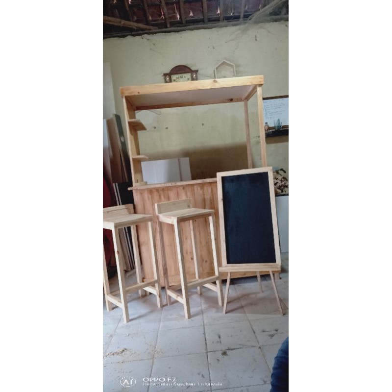 Gerobak lipat booth portable gerobak kayu jatibelanda
