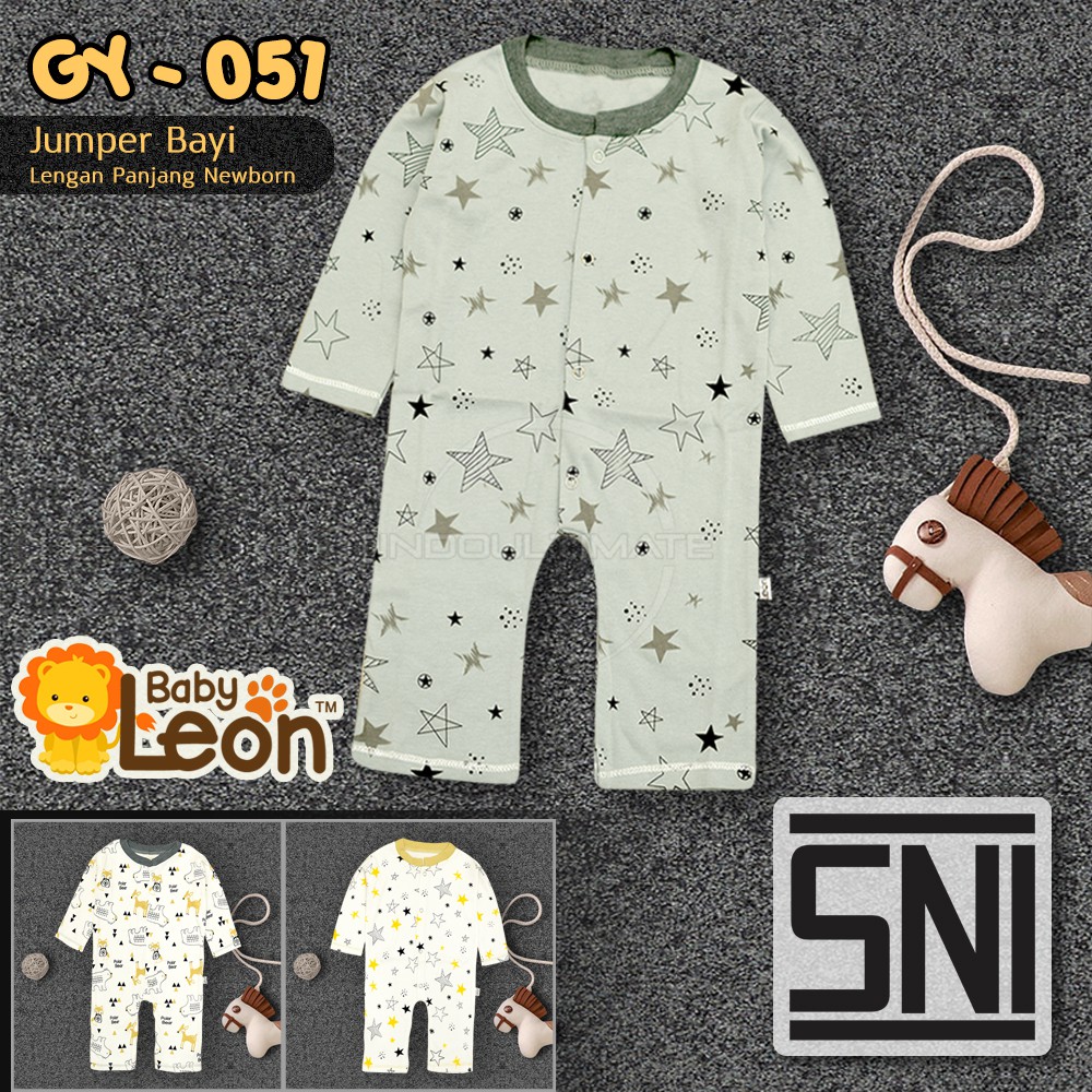 Baju Bayi Jumsuit Panjang BABY LEON 0-6 bulan Jumper Anak Baru Lahir Laki Laki Perempuan JP-GY051