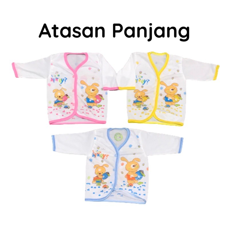 (Isi 3) Baju Bayi Lengan Panjang Motif