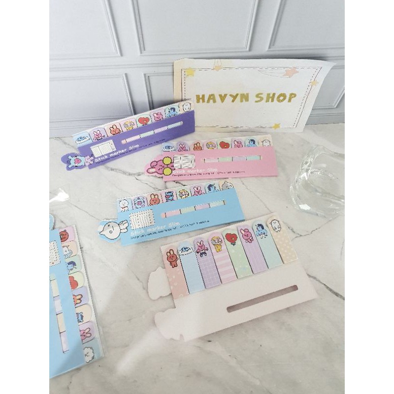 Post it KERTAS kecil (8) gambar/stick marker/pembatas kertas karakter/sticky notes/note marker-BTS