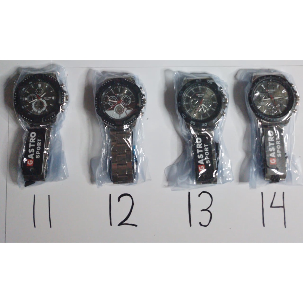 Jam Tangan Pria Tahan Air Gastro Sport Tali Rantai Stainless Tanggal Original Silver