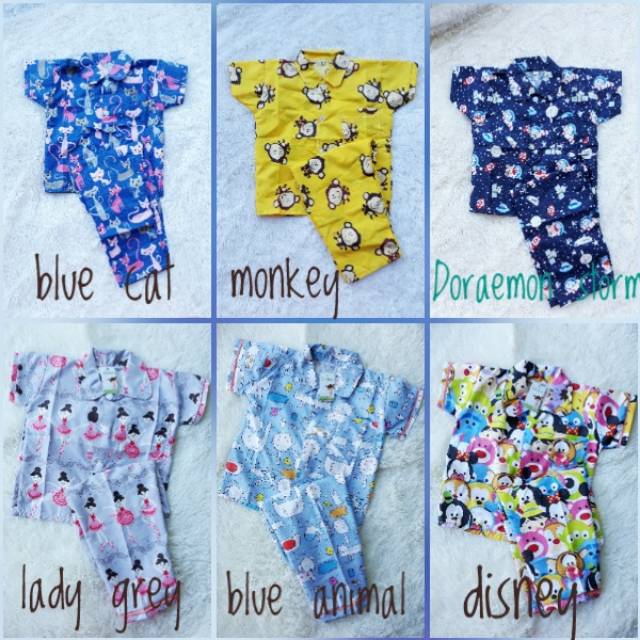 [READY JATENG] PIYAMA ANAK USIA 1-5 TAHUN BAHAN KATUN CATRA