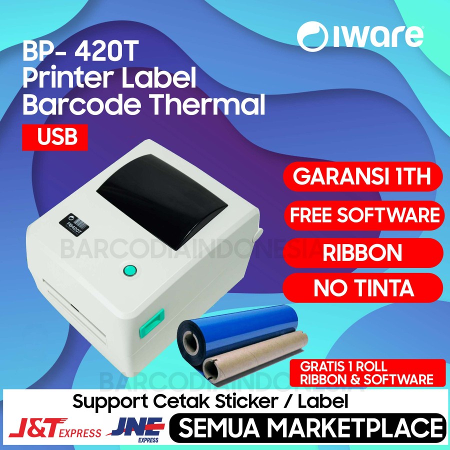 PRINTER BARCODE LABEL IWARE PB-420T 203 DPI - PRINTER LABEL ALAMAT RESI ONLINE