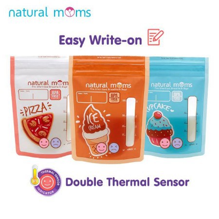 Kantong asi Natural Moms Kantong Asi Thermal Sensor Mix Motif 120ml